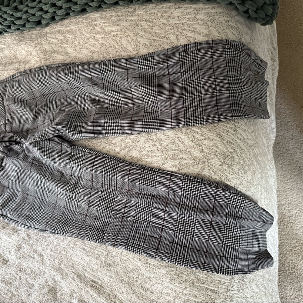 Express Black and White Plaid Trousers